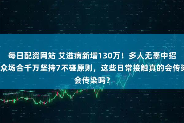 每日配资网站 艾滋病新增130万！多人无辜中招！公众场合千万坚持7不碰原则，这些日常接触真的会传染吗？